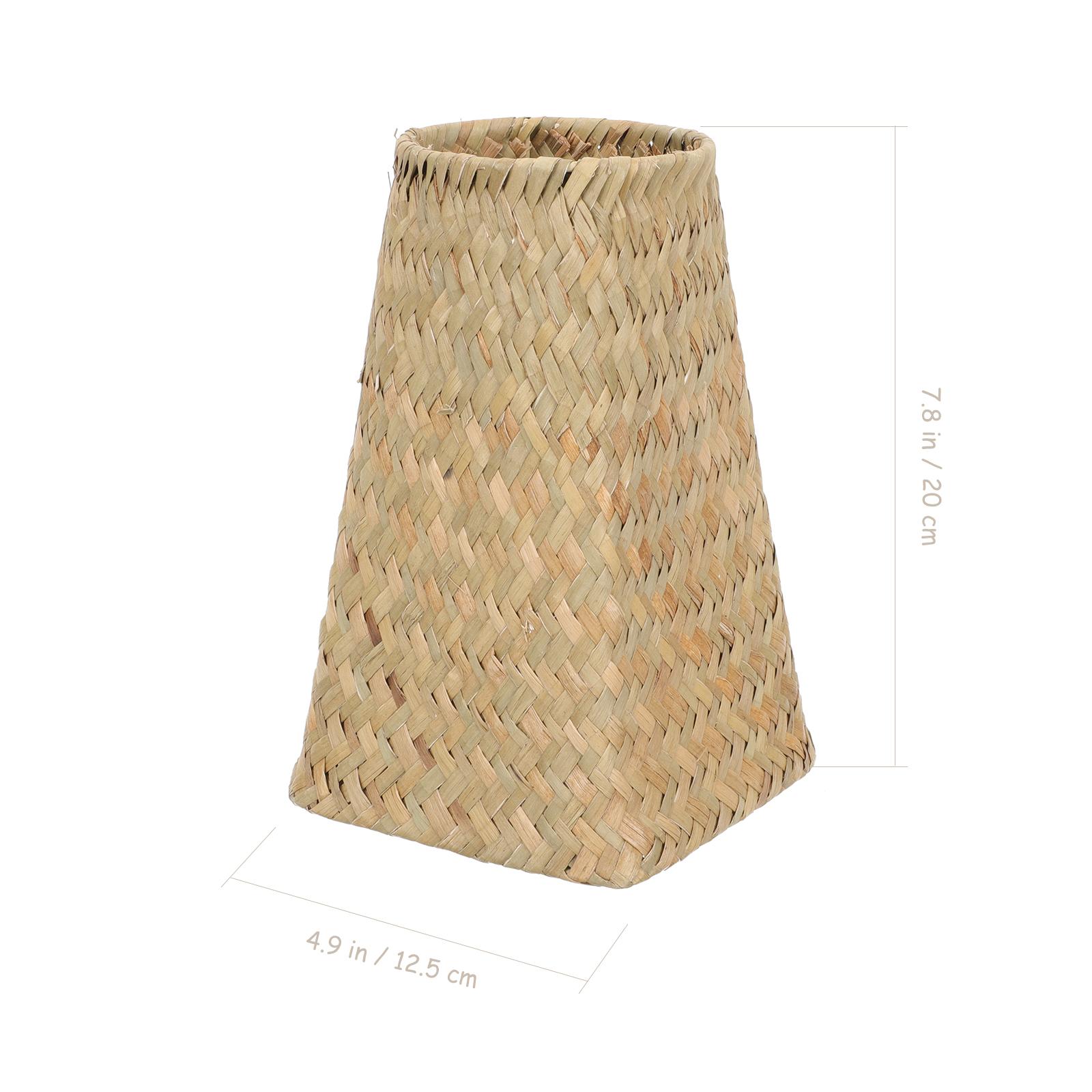 

Woven Dry Flower Decorative Vase European Style Bamboo Desktop Pen Holder Hand Woven Flower Container Office Pen світло-жовтого кольору