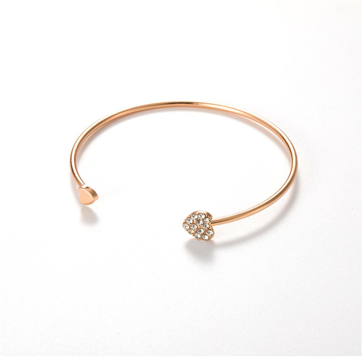 

Cute Niche Charm Bracelet Bangles Fashion Love with Heart-Shaped Bracelet Double Opening Accessories Trend Daily Wholesales