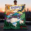 1pc Rugrats Outdoor Flannel Blanket, Lightweight Warm Cozy for Travel Camping Office Soft Polyester Fabric