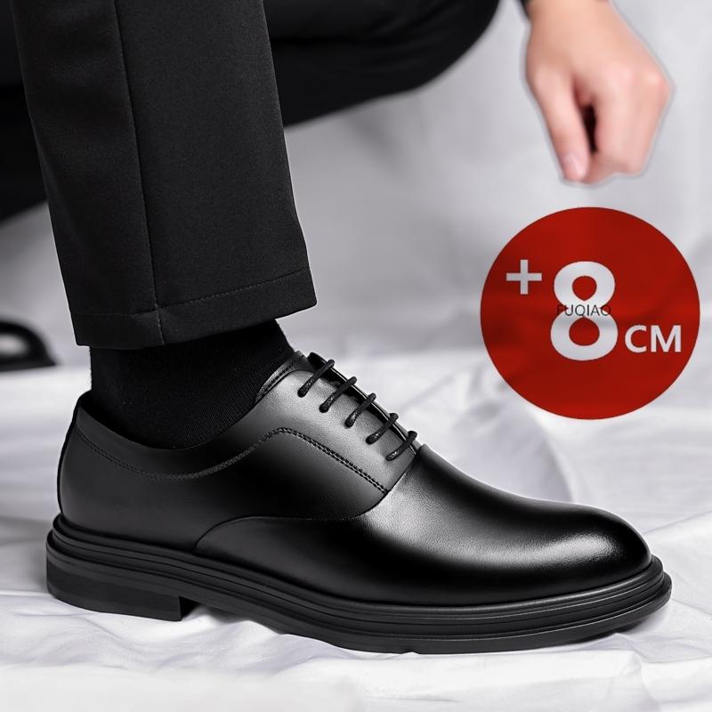 Fashion 3/6/8cm Heel Elevator Leather Shoes for Men Spring Autumn Classic Business Luxury Oxfords Height Increase Footwear Suit Shoes