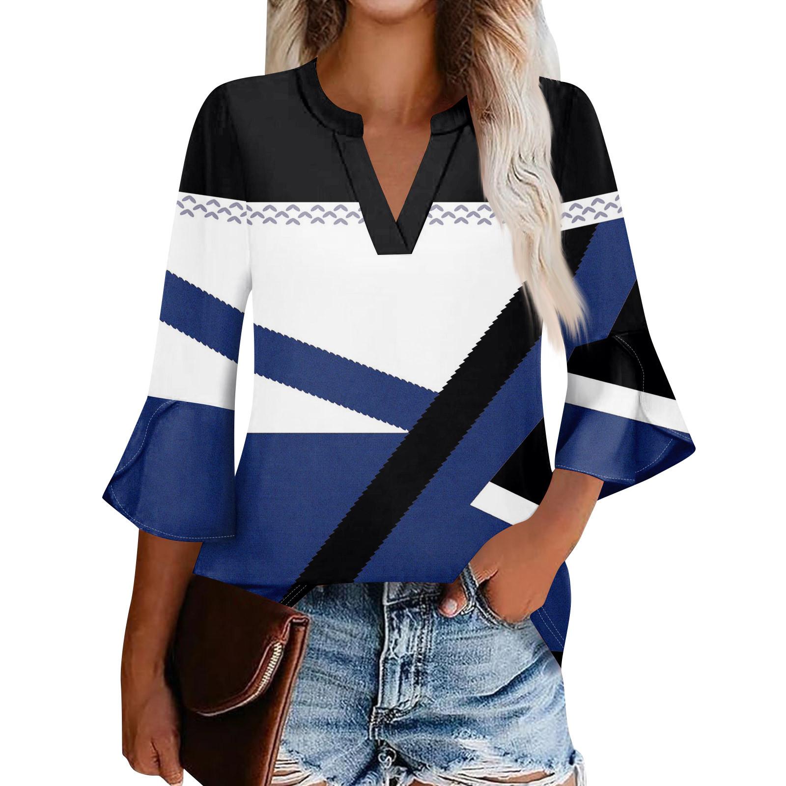 

Женская рабочая рубашка с плиссировкой и рукавом 3/4, рубашка с V-образным вырезом, повседневная рубашка с завязками на талии, деловая рубашка S