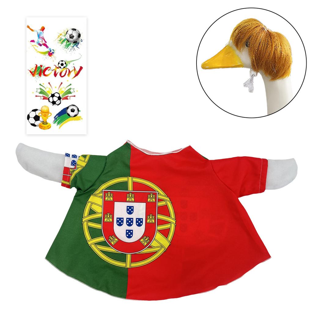 Patio Lawn Goose Costume Set with National Flag Design Includes Decorative Outfit and Accessories for Outdoor Yard Decoration