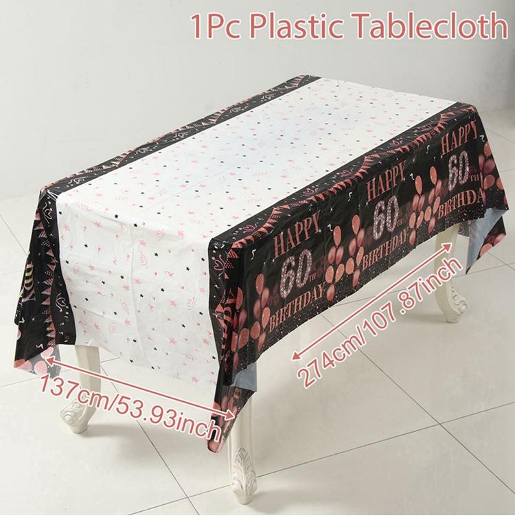 

21 30 40 50 60 Years Old Birthday Tablecloth for Women Birthday Party Decoration Disposable Table Cover Birthday Party Decor