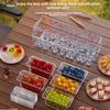 Ice Chilled 5 Compartment Condiment Server Organizer Garnish Tray with Lids Outdoor Clear Dispenser Removable Fruit Serving Tray