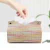 Facial Tissue Dispenser Box Paper Cover Countertop Napkins Storage Organizer Unique Paper Holder Home PU Woven Container