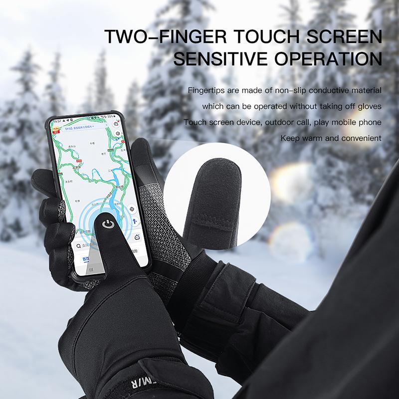 Guantes de esquí de invierno para hombre y mujer, resistentes al agua, resistentes al viento, para bicicleta de montaña, térmicos y cálidos, antideslizantes, para deportes de nieve y esquí