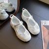 Super Fire Ballet Women 2025 Summer New Thick-soled Mary Jane Velcro Sports Mesh Breathable Single Shoes