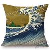 Asian Art Great Wave Woodblock Painting Hokusai Japanese Artist Culture Decoration Pillow Case Cotton Linen Sofa Cushion Cover