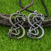 Norse Loki Double Dragon Pendant Viking Mens Necklace Gothic Ouroboros Jewelry Halloween Accessories