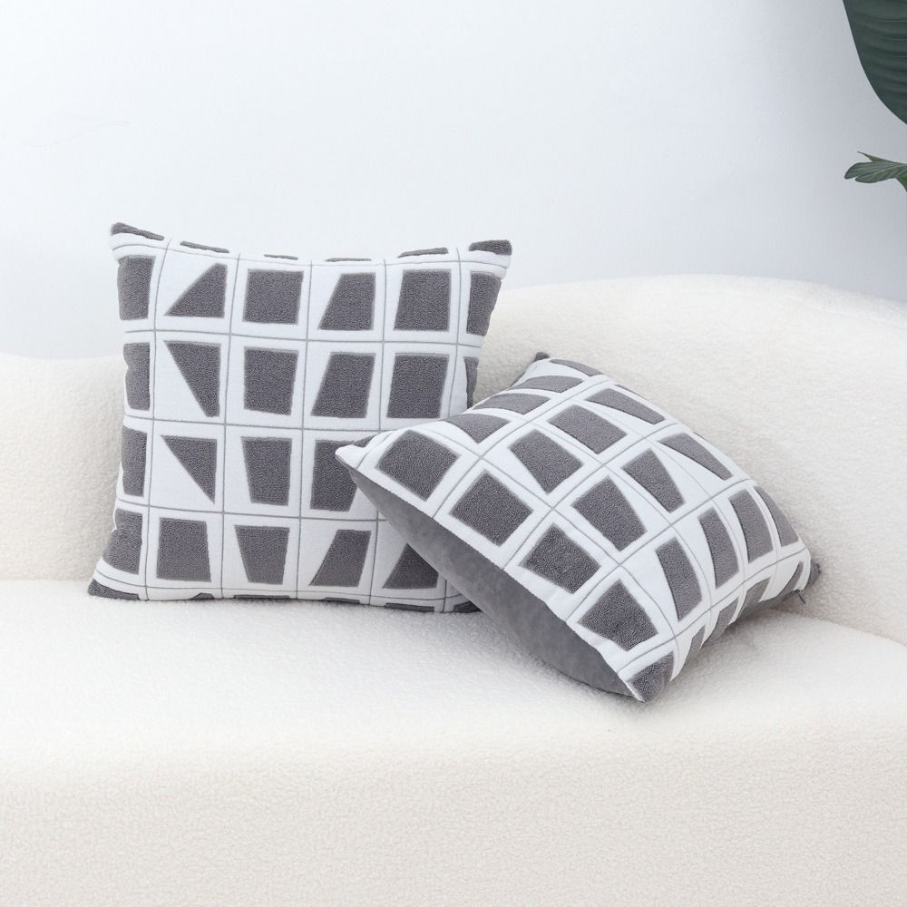 

Luxury Geometric Trapezium Pillowcase Soft Sofa Pillow Shell Ins Wind Lint Pillowcase Bedroom чёрный