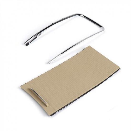 Beige Center Console Roller Blind Cover+Plating Trim For Buick LaCrosse 2009-13