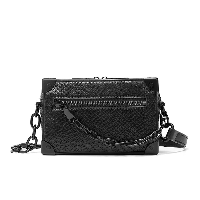 

Men s Messenger Bag 2024 New Arrival Fashion Special-Interest Fashion Brand Men s Chain Bag Women s Summer Small Square Bag Accessible Luxury Ins Black