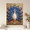 DIY Pearl Gem Elegant White Peacock Shining Bead Craft Art Home Wall Ornament Simple Unframed Room Decoration Art Modern Exquisite Mural Decor