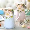 Bule Europeu de Porcelana Óssea, Conjunto de Xícaras de Chá da Tarde Inglês, Cafeteira de Porcelana de Alta Qualidade, Chaleira Resistente ao Calor, 1000ml