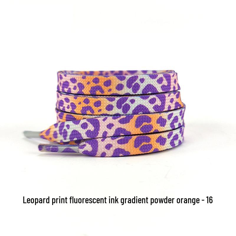 Fluorescent Leopard Tie-Dye Shoelaces for AJ1, AF1, Canvas Unisex Shoes