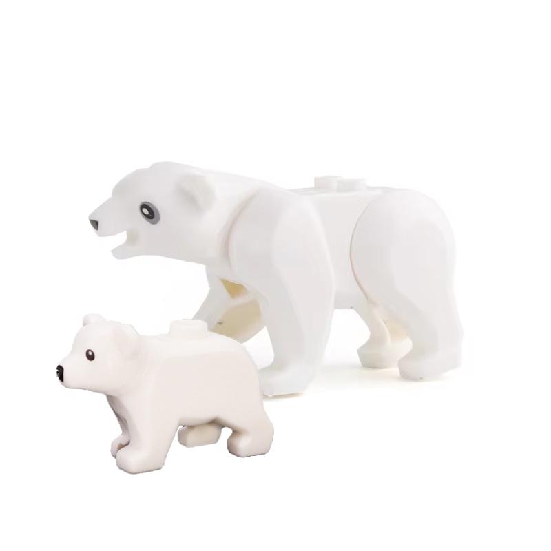 MOC Farm Zoo Animal Building Blocks Crocodile Shark Dolphin Chimpanzee Cow Leopard Educational Game Accessories Bricks Kids Toys