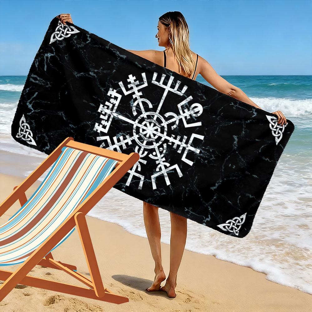 Mystical geometric energy burst Print beach towel, quick drying, suitable for travel, outdoor sports, jogging, the beach and swimming, gift
