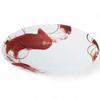 Takumifu Arita Ware 23cm Curry Plate with Red Brushed Pattern, 8-inch Plate, Made In Japan