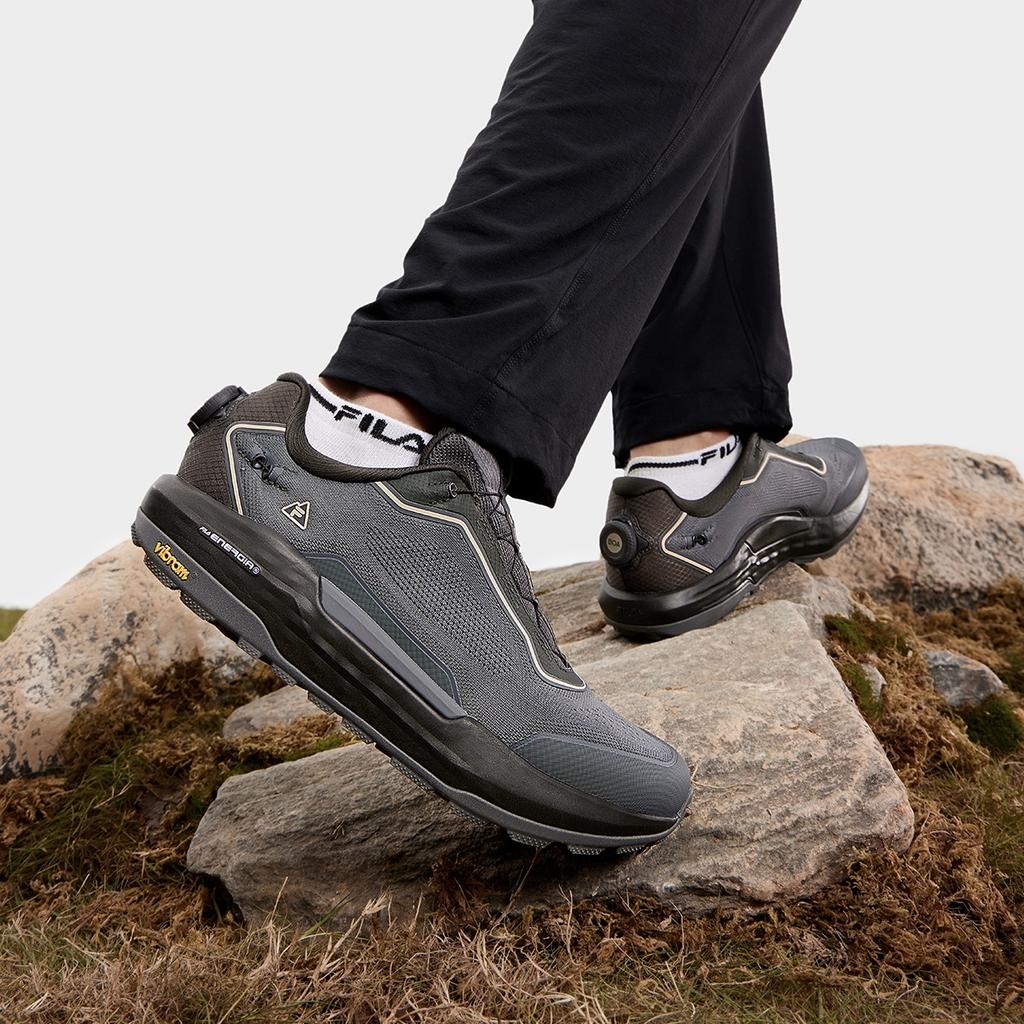 FILA Boa Explorer 2 Minimalist Versatile Mountain Style Breathable Low-Top Outdoor Functional Shoes Men Shoes Black Gray A12M431205FCL