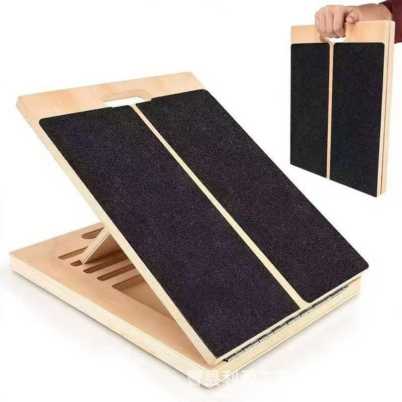 Adjustable Wooden Calf Stretcher Board - Solid Wood Foot Pedal for Balance and Stretching