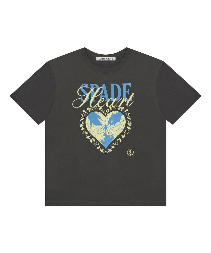 LARTIGENT L19 Heart Spade T-Shirt(Charcoal)