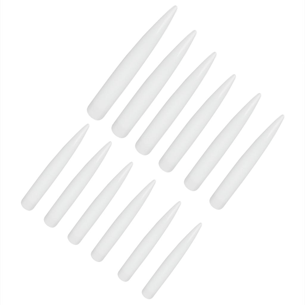 120PCS Extra Long Nail Tips Full Cover Stiletto Artificial Nails for Nail Art DIY SalonNatural Color