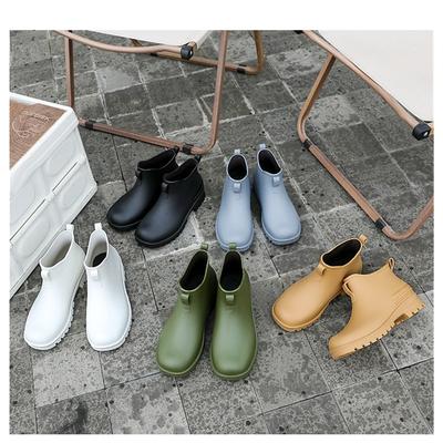 Male And Female Couples Fashionable Outdoor Anti Slip  Waterproof Wear Resistant Short Tube Rain Shoes Rubber Shoes