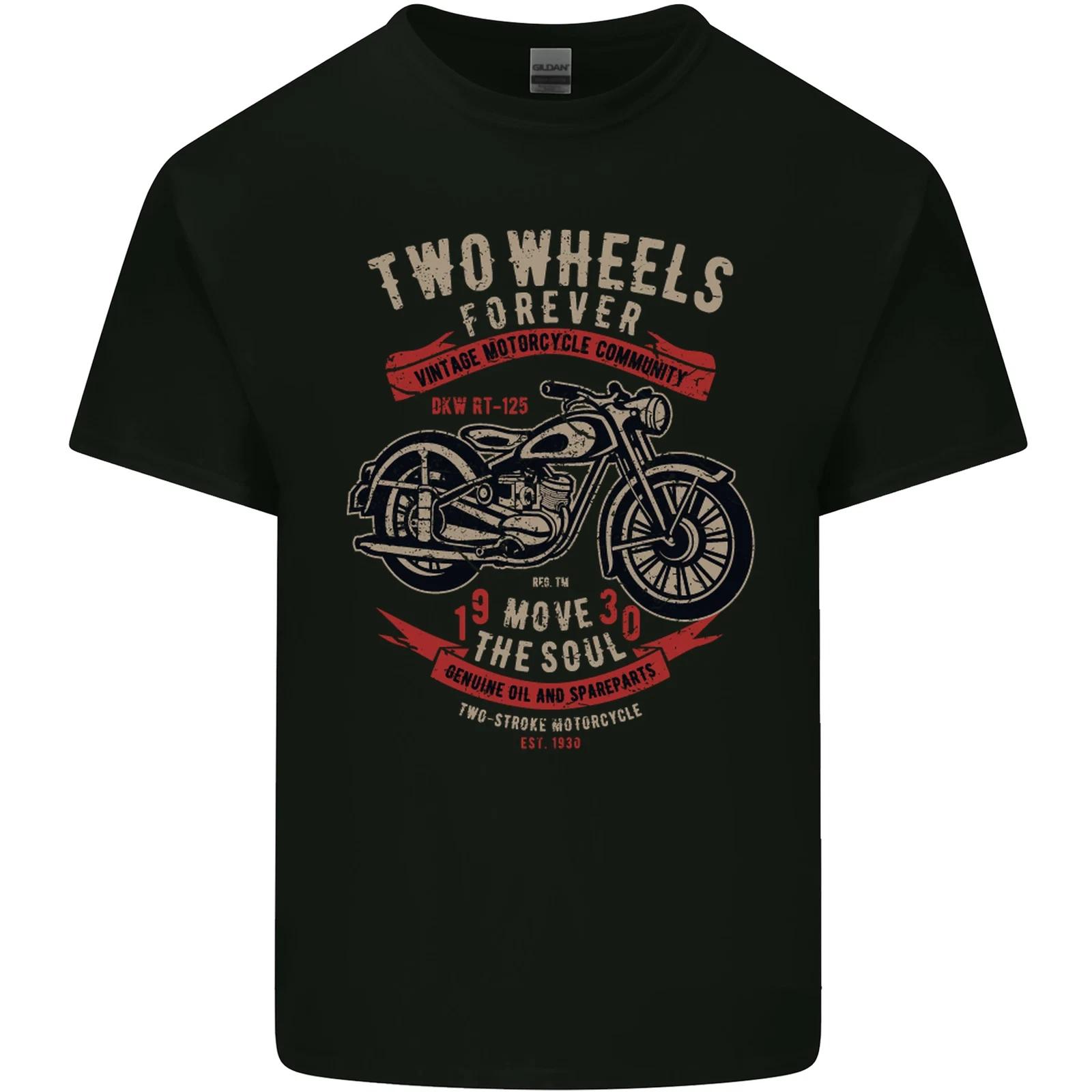 Two Wheels Forever Biker Motorcycle Funny Kids T-Shirt Childrens 4XL