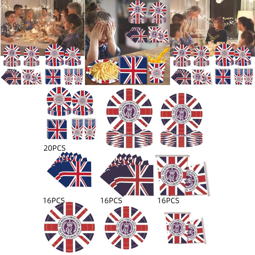 König Karl III. Union Jack Einweg-Partyzubehör für Geburtstagsfeier