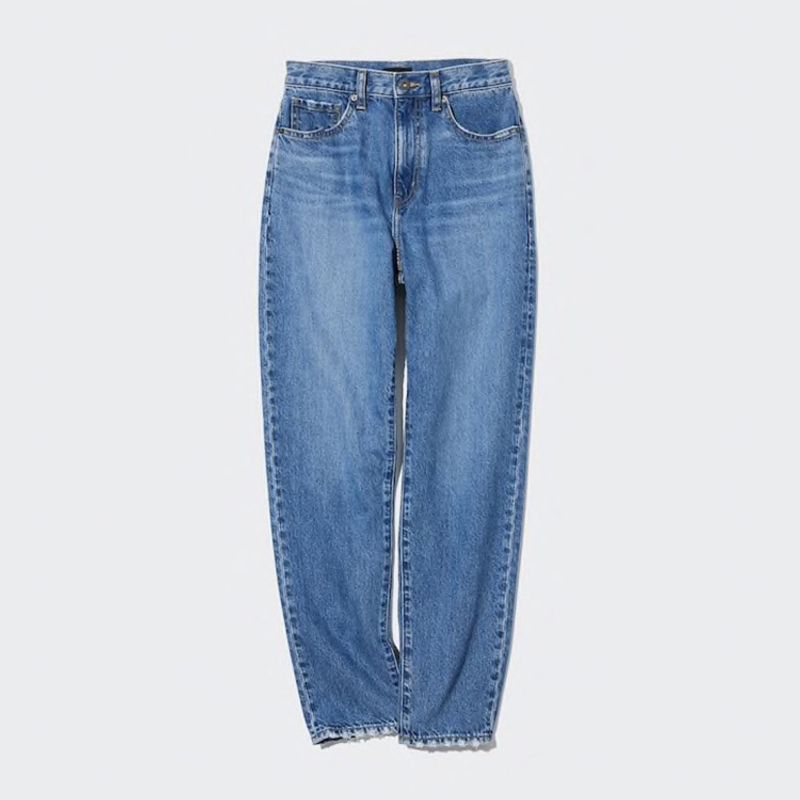 2 Pieces with a Discount of 90% for Foreign Orders, Plus Size Pure Yuan Loose High Waist Wash Straight-leg Couple Blue Daddy Denim