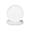 WishDeco Dinner Plates, Set of 4, Pizza Plates, Approximately 27cm Diameter X 2cm Height, Large, Stylish, Round, White, Microwave and Dishwasher Safe