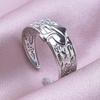 Punk Male Jewelry Mushroom Bone Moon Star Ring Stainless Steel Adjustable Rings For Women Men Accessories Leaf Finger Bague Gift