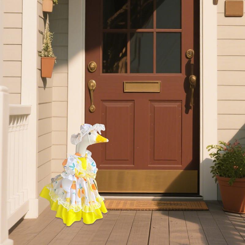 Spring Duck Outfit Colorful Yellow Dress Duck Clothes Weatherproof Terrace Art Reusable Yard Outdoor Decoration For Holiday
