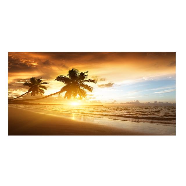 

Кокосовая пальма закаты море пляж пейзаж плакаты и принты холст живопись панорама скандинавская настенная картина для гостиной 20x40cm