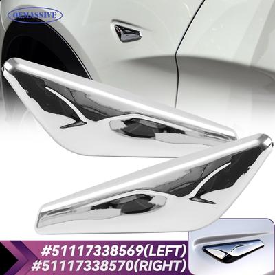 L 51117338569 R 51117338570 Front Left Right Side Fender Marker Turn Signal Panel Chrome Trim Finisher Fit For BMW X3 X4 F25 F26