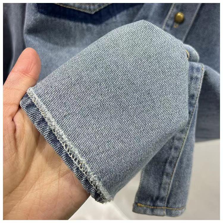 2024 Spring Women's Designer Denim Jacket: Hong Kong Korean Style, Casual Versatile Long Sleeve Layering Shirt