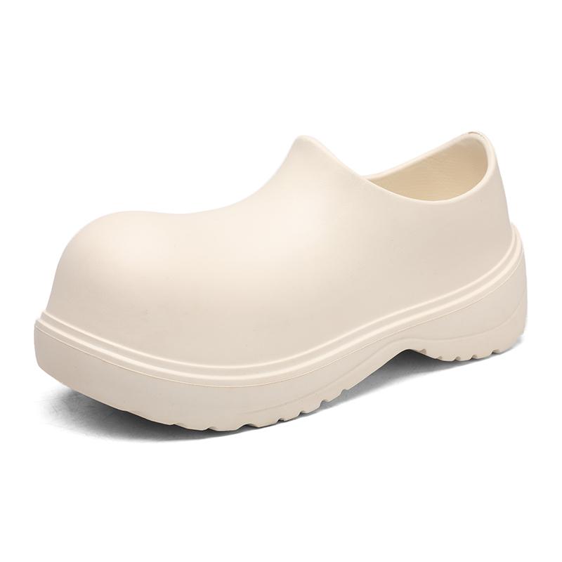 Thick-Soled Baotou Half Slippers For Men And Women'S Outerwear Spring And Summer New Anti-Slip Waterproof Chef Shoes Large-Toe Sandals