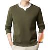 Men’s 2025 Autumn/Winter Long Sleeve Double Collar Patchwork Sweatshirt