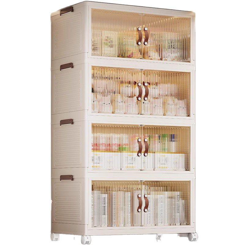 Mobile Storage Cabinet with Shelves - Kitchen, Bedroom, Living Room - No Installation Needed
