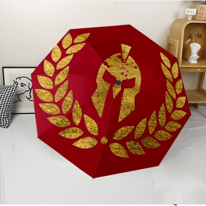 Gladiator Helmet Fashionable Automatic Opening/Closing Folding Umbrella. Portable and Foldable, Ideal for Gift, Travel, and Daily Use.
