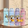 1PC Retro Sunset Cowboy Text Graphic Print 750ml Portable Sports Water Bottle Leakproof Gym Outdoor Travel Drink Cup