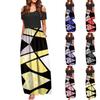 Women's Fashion And All- Holiday Round Neck Strapless Long Print Spring And Summer Dress