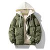 Winter Thickened Warm Cotton-padded Clothes Japanese Retro Corduroy Bread Clothes Hooded Fake Two-piece Cotton Clothes Jacket Men