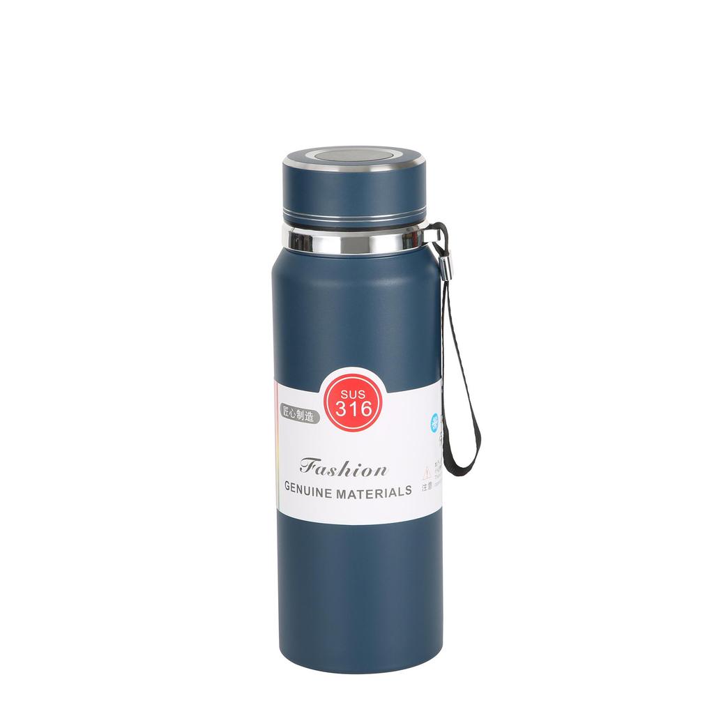 Premium 316 Stainless Steel Portable Sports Thermos with Tea Infuser and Lanyard