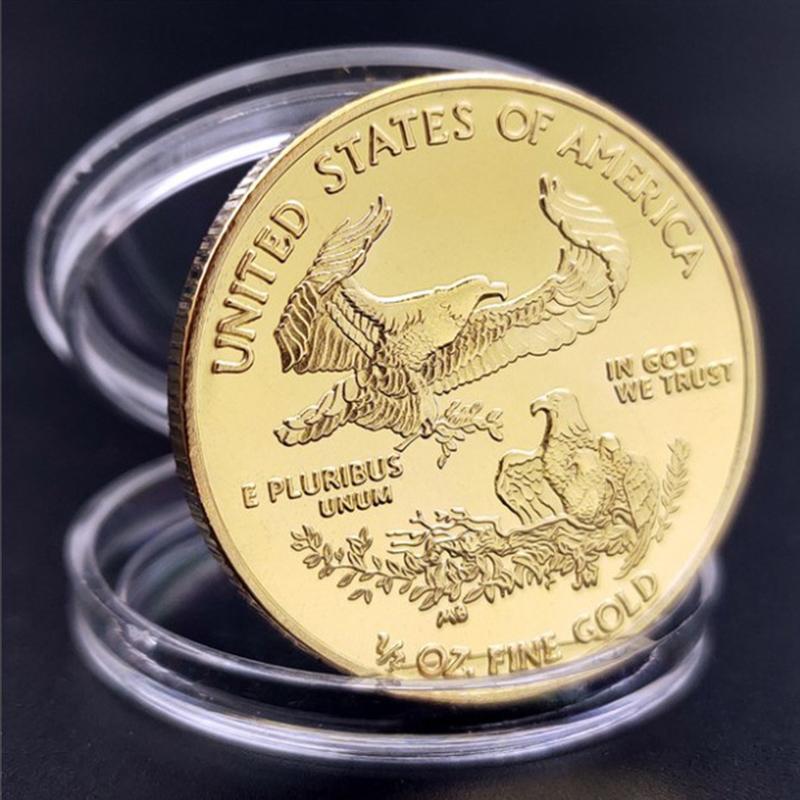 American Liberty Goddess Of Freedom Medal Gold Plated Commemorative Coin