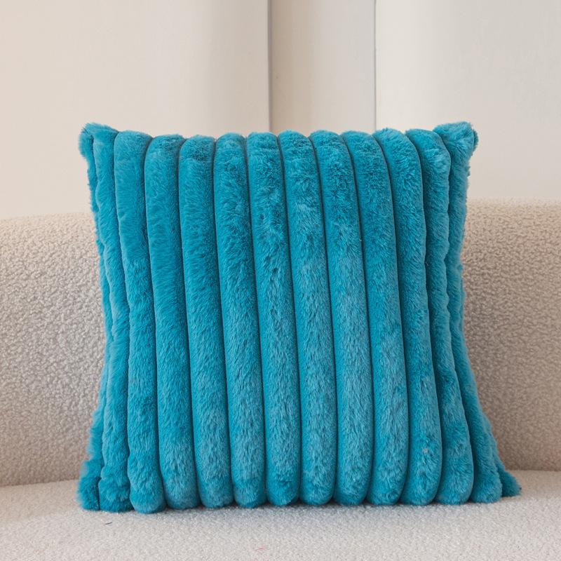 

Faux Fur Plush Throw Pillow Covers Set of 2 - Luxury Soft Fluffy Striped Decorative Pillow Covers for Sofa, Couch, Living Room 2pcs 43X43 without core