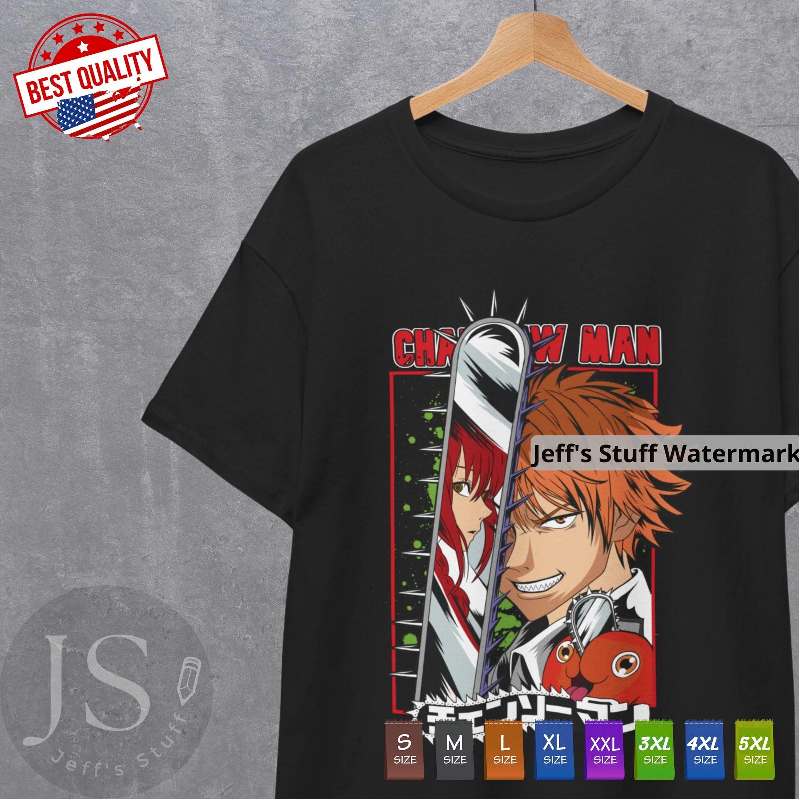 Chainsaw Man Anime T Shirt Denji Pochita Waifu Girl Makima T-Shirt Manga Tee S