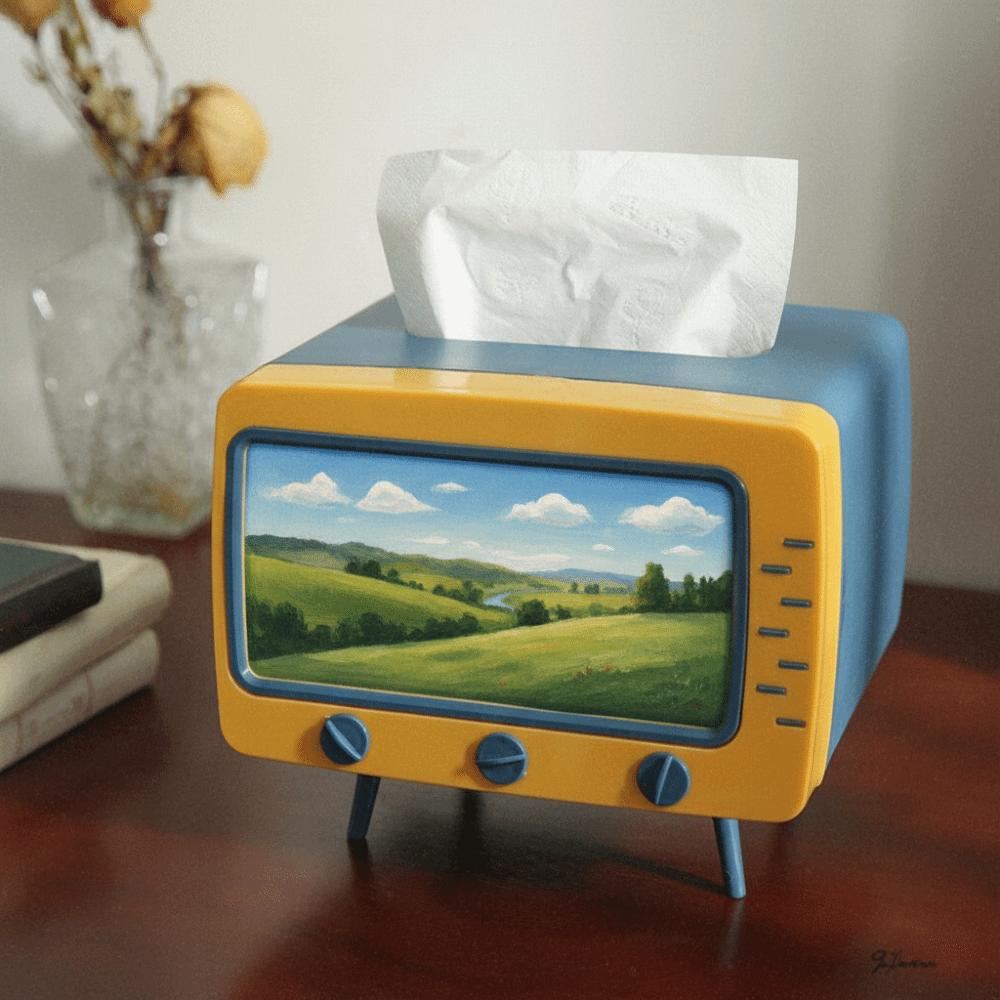 Retro Tissue Box Holder Multifunctional Paper Storage Case Cute Accessory Tissue Organizer Bedroom