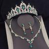 Luxury Princess Bridal Jewelry Sets for Girls Tiaras Crown Dangle Earrings Choker Necklace Wedding Jewelry Set