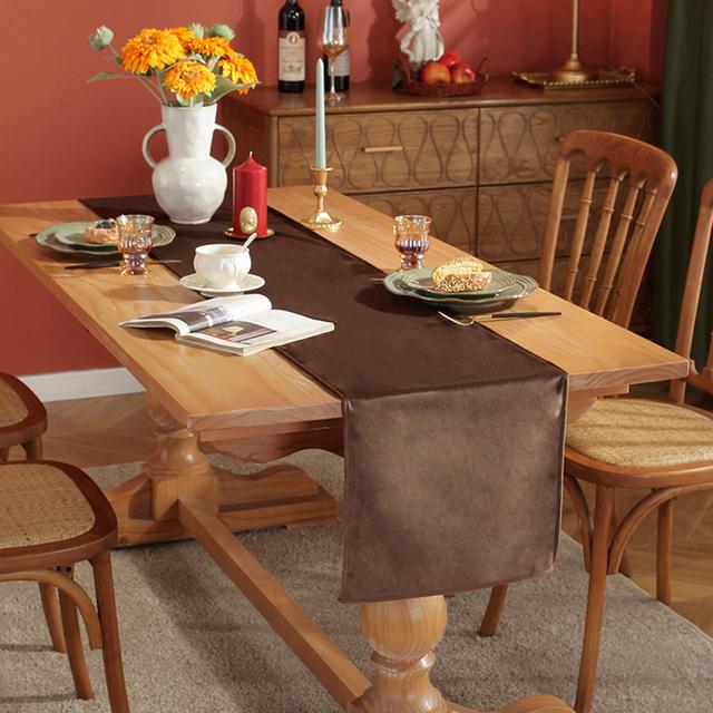 

Дорожка для стола из бархата, однотонная, американская, простая, роскошная, дорожка для стола, украшение для свадьбы в стиле кантри, для столовой, современный домашний текстиль 33x120cm темно-коричневого